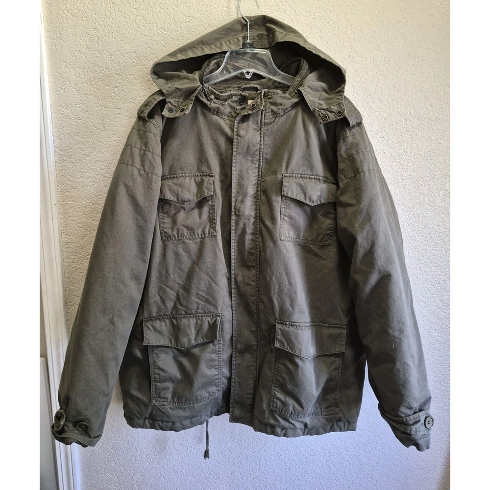 Levi's Military Utility Field Jacket Hooded Men's 2XL M-65 Olive Green Cargo